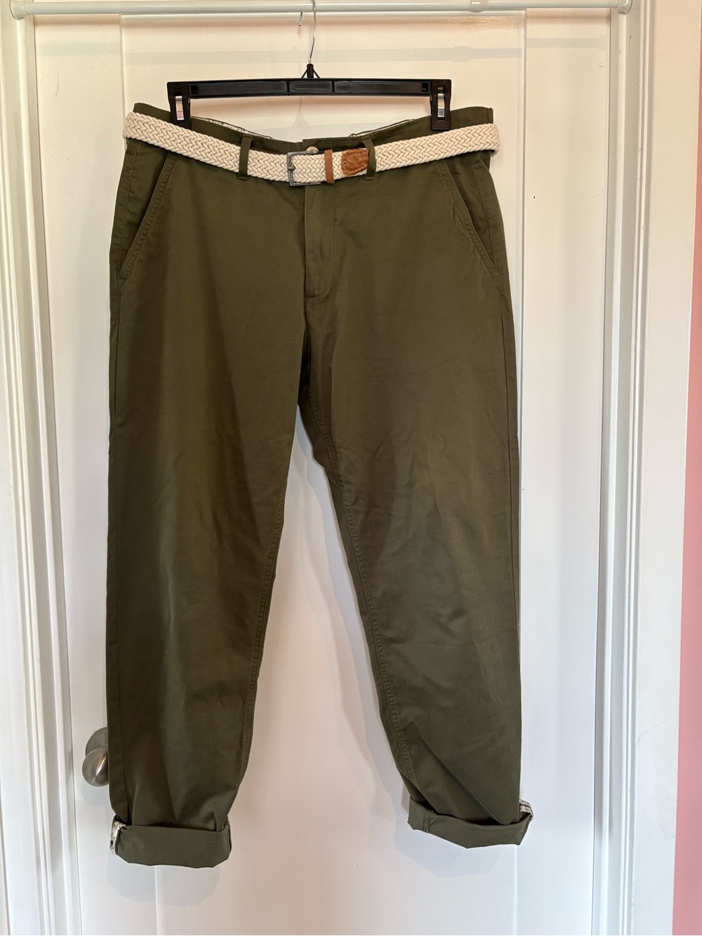 Women’s Olive Green Casual Chino Pants